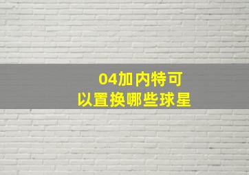 04加内特可以置换哪些球星