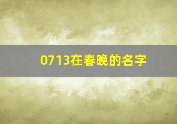 0713在春晚的名字