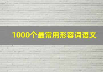 1000个最常用形容词语文