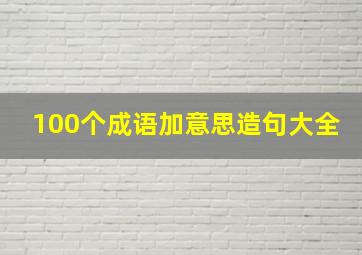 100个成语加意思造句大全