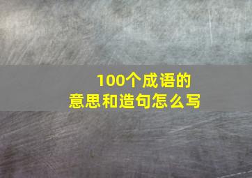 100个成语的意思和造句怎么写