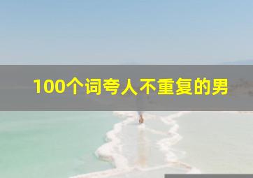 100个词夸人不重复的男