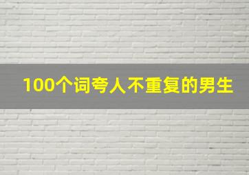 100个词夸人不重复的男生