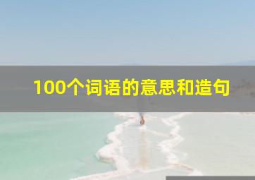 100个词语的意思和造句