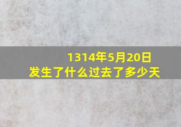 1314年5月20日发生了什么过去了多少天