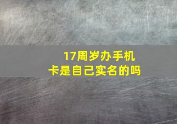 17周岁办手机卡是自己实名的吗