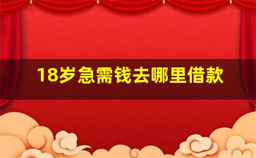 18岁急需钱去哪里借款