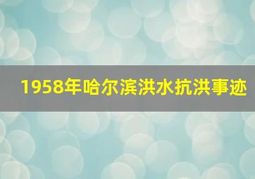 1958年哈尔滨洪水抗洪事迹