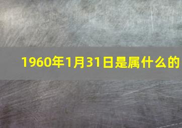 1960年1月31日是属什么的