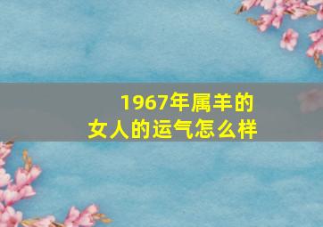 1967年属羊的女人的运气怎么样