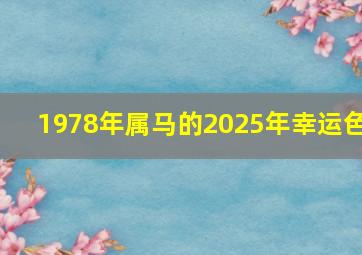 1978年属马的2025年幸运色