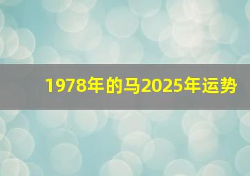 1978年的马2025年运势