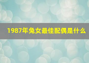 1987年兔女最佳配偶是什么