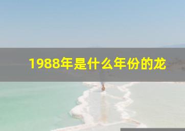 1988年是什么年份的龙