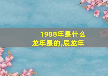 1988年是什么龙年是的,辰龙年