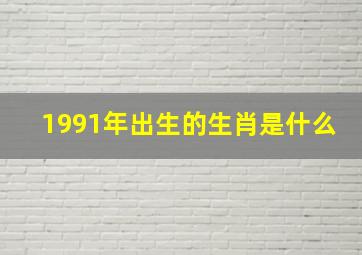 1991年出生的生肖是什么