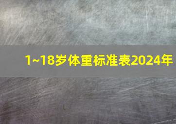 1~18岁体重标准表2024年