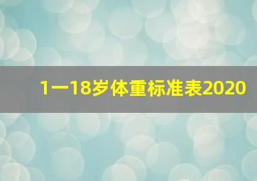 1一18岁体重标准表2020