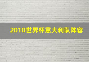 2010世界杯意大利队阵容