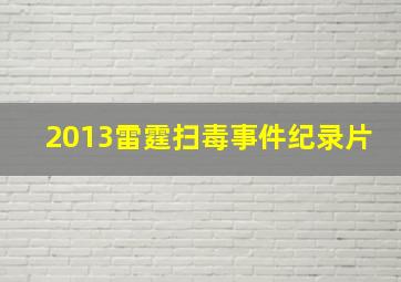 2013雷霆扫毒事件纪录片