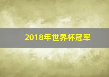 2018年世界杯冠军