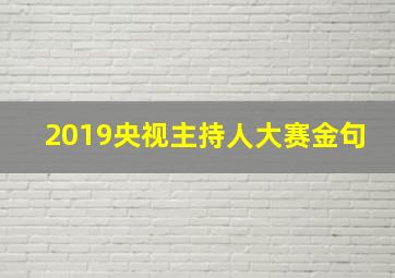 2019央视主持人大赛金句