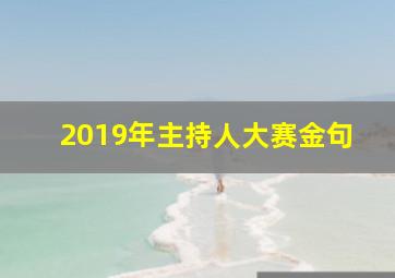 2019年主持人大赛金句