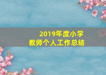 2019年度小学教师个人工作总结