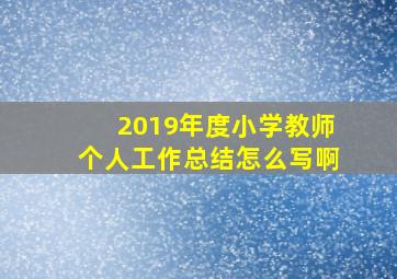 2019年度小学教师个人工作总结怎么写啊