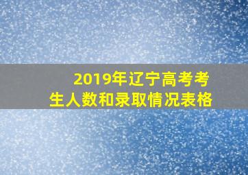 2019年辽宁高考考生人数和录取情况表格