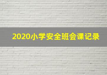 2020小学安全班会课记录