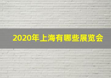 2020年上海有哪些展览会