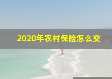 2020年农村保险怎么交