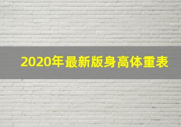 2020年最新版身高体重表