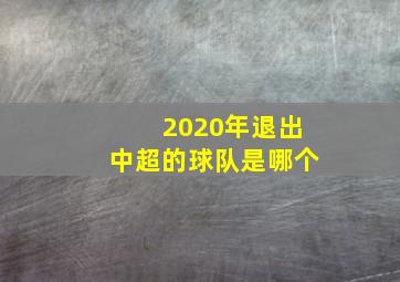 2020年退出中超的球队是哪个