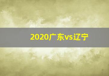 2020广东vs辽宁