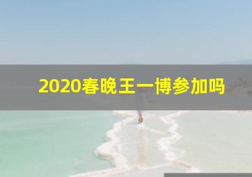 2020春晚王一博参加吗