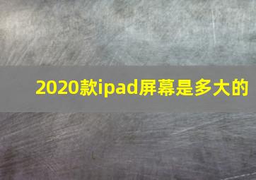 2020款ipad屏幕是多大的