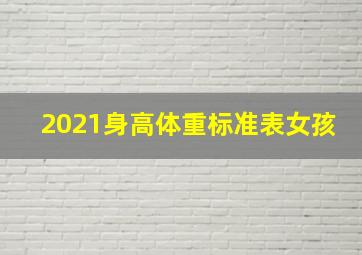 2021身高体重标准表女孩