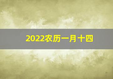 2022农历一月十四