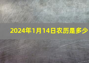 2024年1月14日农历是多少