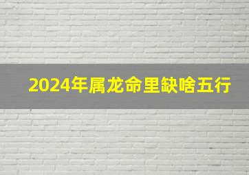 2024年属龙命里缺啥五行