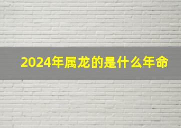 2024年属龙的是什么年命