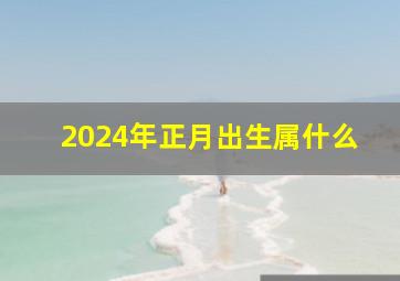 2024年正月出生属什么