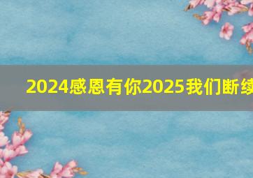 2024感恩有你2025我们断续