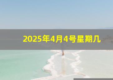 2025年4月4号星期几