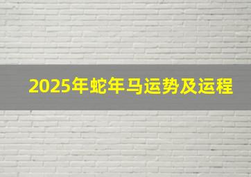 2025年蛇年马运势及运程