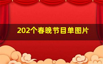 202个春晚节目单图片