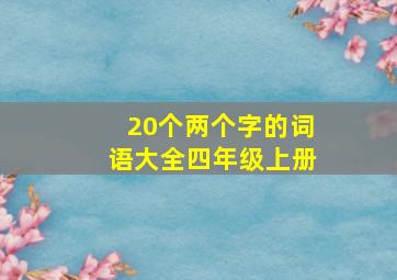 20个两个字的词语大全四年级上册