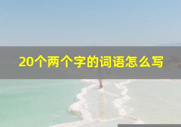 20个两个字的词语怎么写